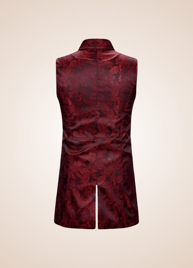 Red Button Steampunk Vest Red / XL red-button-steampunk-vest-red