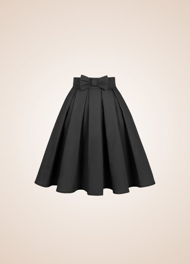 Solid Color Ribbon Mini Skirt Black / 2XS solid-color-ribbon-mini-skirt-black