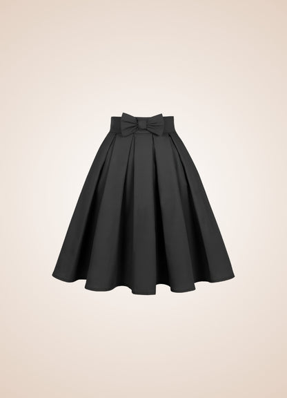 Solid Color Ribbon Mini Skirt Black / 2XS solid-color-ribbon-mini-skirt-black