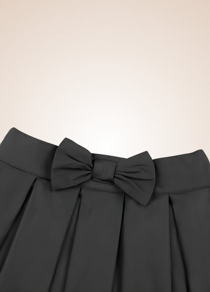 Solid Color Ribbon Mini Skirt Black / 2XS solid-color-ribbon-mini-skirt-black