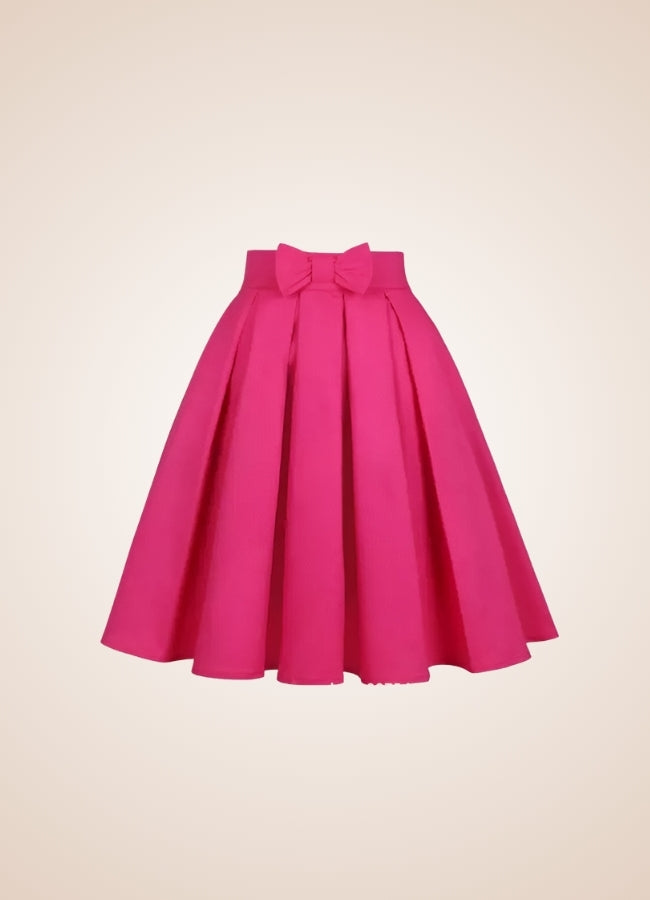 Solid Color Ribbon Mini Skirt Pink / 2XS solid-color-ribbon-mini-skirt-pink