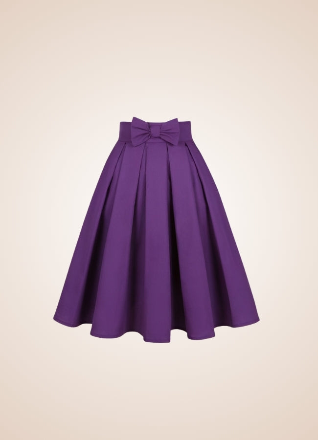 Solid Color Ribbon Mini Skirt Purple / 2XS solid-color-ribbon-mini-skirt-purple