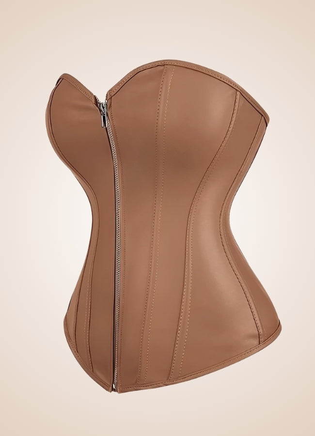 Solid Color Steampunk Corset Brown / 4XL solid-color-steampunk-corset-brown