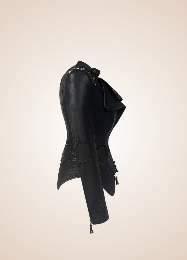 Steampunk Biker Leather Jacket Black / 5XL steampunk-biker-leather-jacket-black