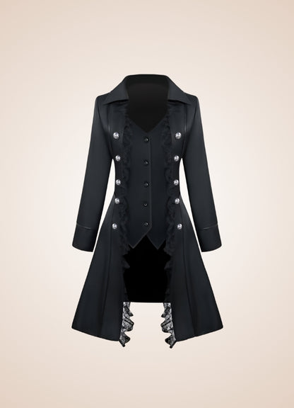 Steampunk Black Goth Women's Coat Black / 2XL steampunk-black-goth-womens-coat-black