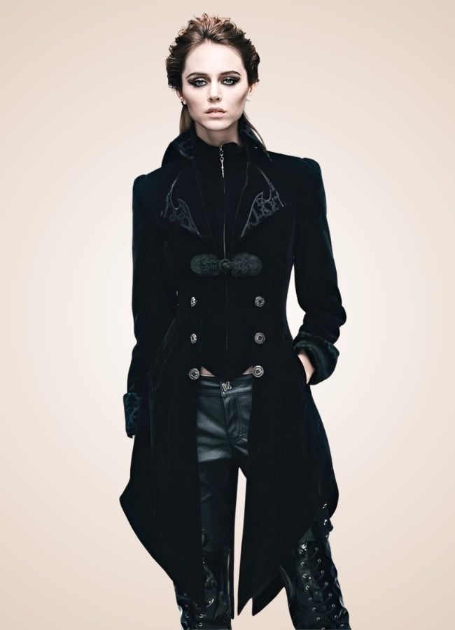 Steampunk Black Trench Coat Black / 3XL steampunk-black-trench-coat-black
