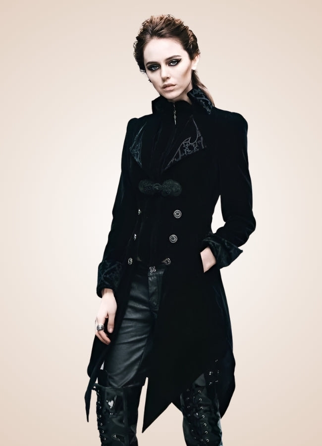 Steampunk Black Trench Coat Black / 3XL steampunk-black-trench-coat-black