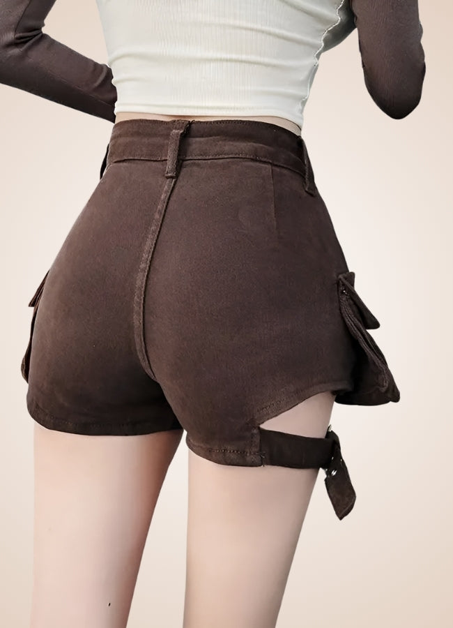 Steampunk Cargo Shorts Brown / L steampunk-cargo-shorts-brown