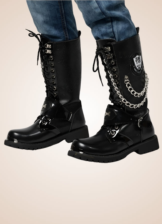 Steampunk Chain Boots Black / 11.0 steampunk-chain-boots-black