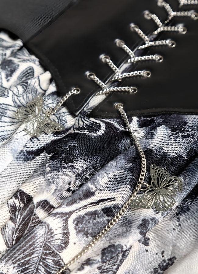 Steampunk Chain Corset Dress Black / XL steampunk-chain-corset-dress-black