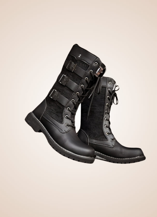 Steampunk Combat Boots Black / 11.0 steampunk-combat-boots-black