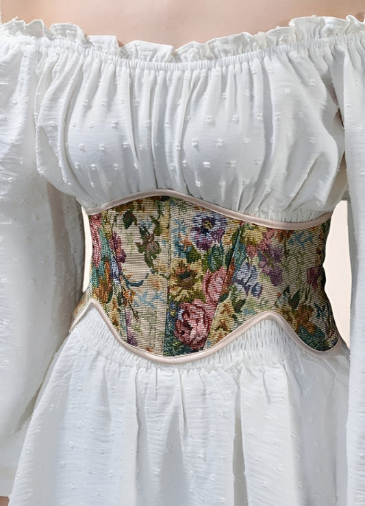 Steampunk Corset Wide Belt Beige / 2XS steampunk-corset-wide-belt-beige