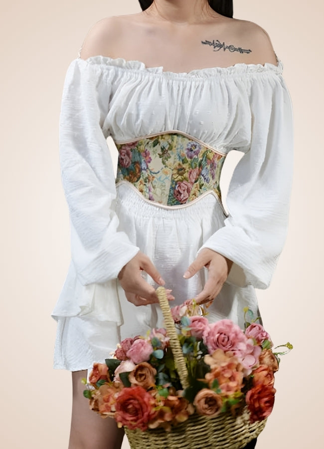 Steampunk Corset Wide Belt Beige / 2XS steampunk-corset-wide-belt-beige