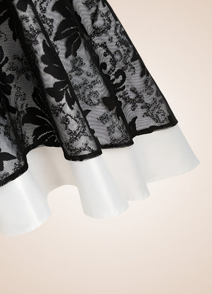 Steampunk Floral Lace Dress Black / XL steampunk-floral-lace-dress-black
