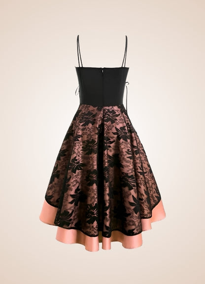 Steampunk Floral Lace Dress Khaki / XL steampunk-floral-lace-dress-khaki