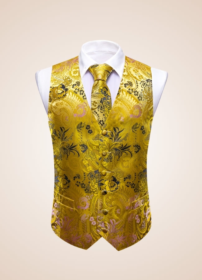 Steampunk Gold Pattern Suit Vest Gold / 2XL steampunk-gold-pattern-suit-vest-gold