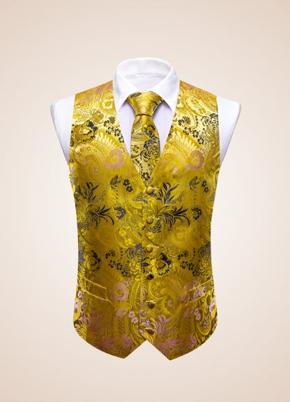 Steampunk Gold Pattern Suit Vest Gold / 2XL steampunk-gold-pattern-suit-vest-gold