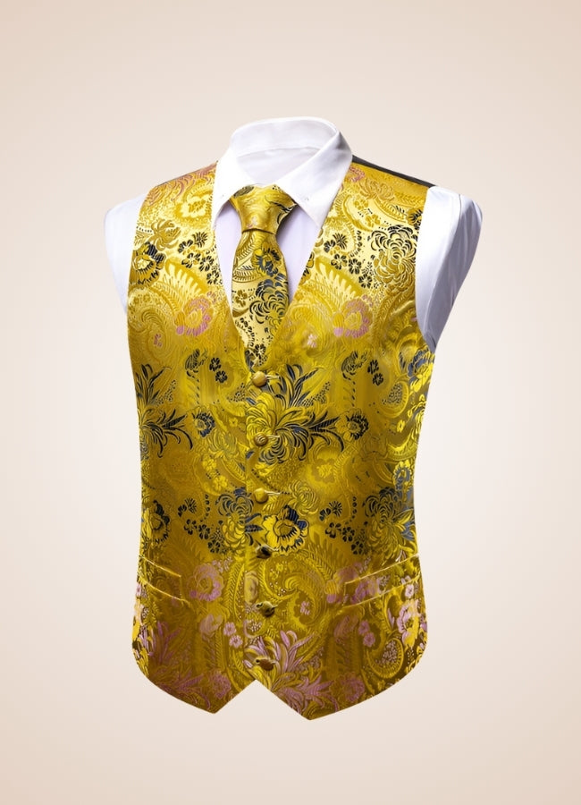 Steampunk Gold Pattern Suit Vest Gold / 2XL steampunk-gold-pattern-suit-vest-gold
