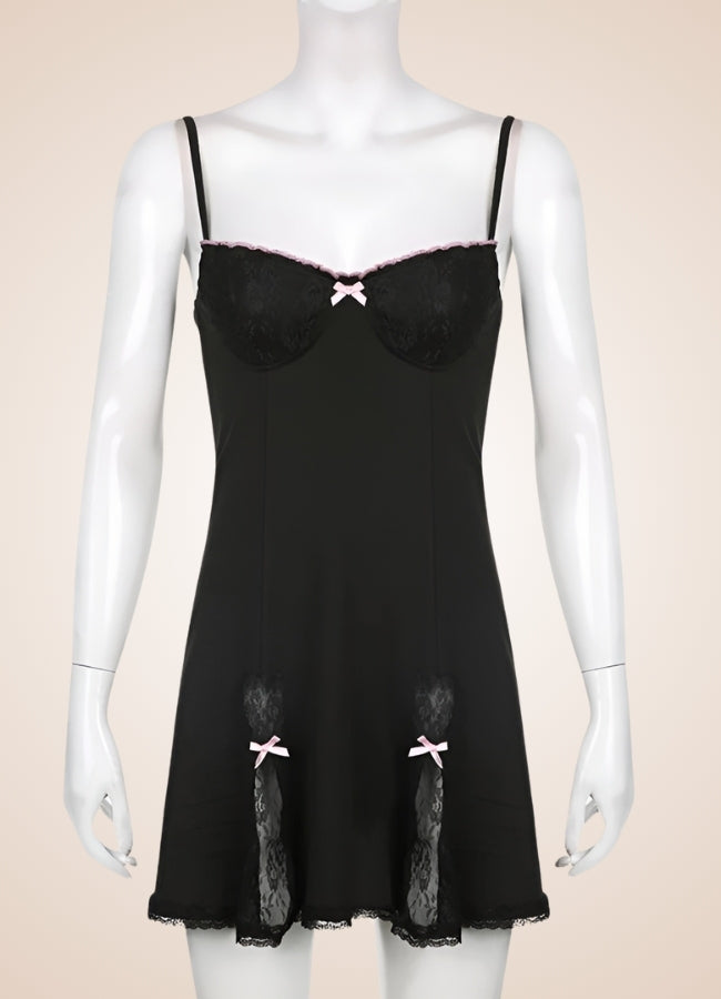 Steampunk Goth Mini Dress Black / M steampunk-goth-mini-dress-black