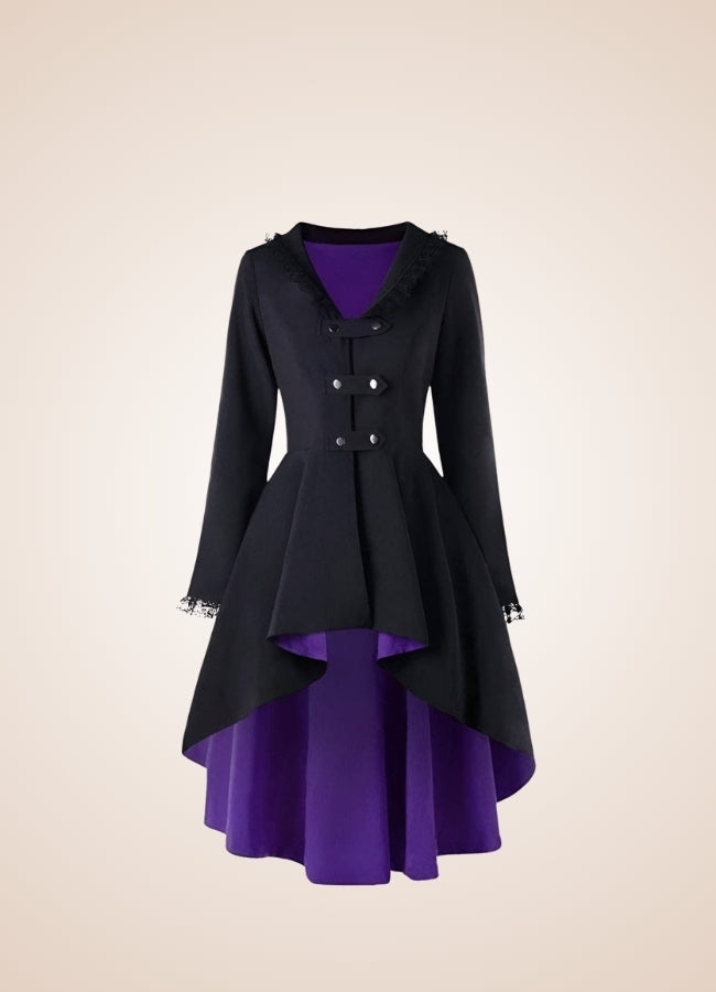 Steampunk Goth Style Coat Black Purple / 4XL steampunk-goth-style-coat-black-purple