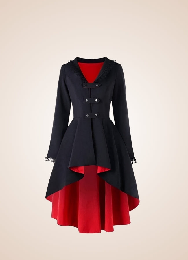 Steampunk Goth Style Coat Black Red / 4XL steampunk-goth-style-coat-black-red