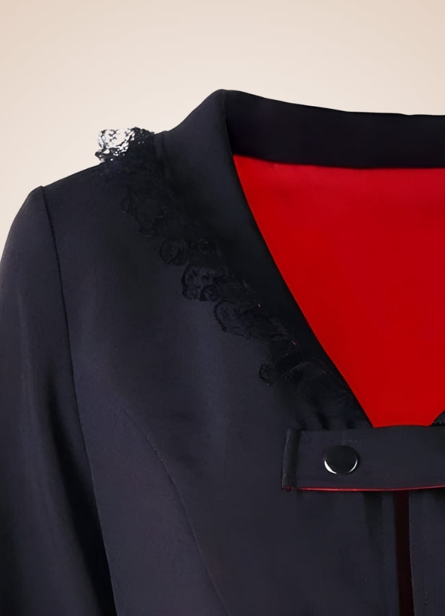 Steampunk Goth Style Coat Black Red / 4XL steampunk-goth-style-coat-black-red