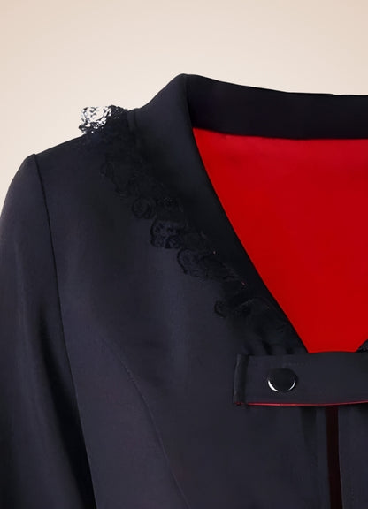 Steampunk Goth Style Coat Black Red / 4XL steampunk-goth-style-coat-black-red