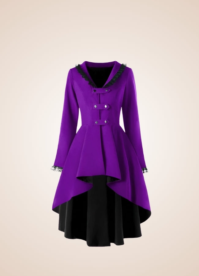 Steampunk Goth Style Coat Purple Black / 4XL steampunk-goth-style-coat-purple-black
