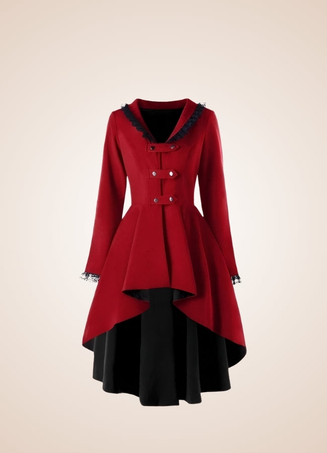 Steampunk Goth Style Coat Red Black / 4XL steampunk-goth-style-coat-red-black