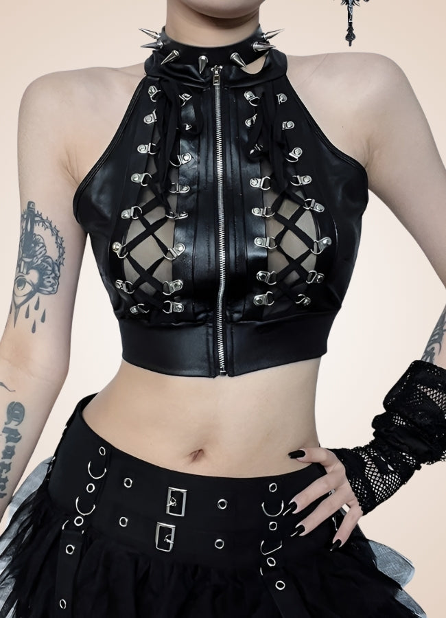 Steampunk Gothic Collar Corset Black / L steampunk-gothic-collar-corset-black