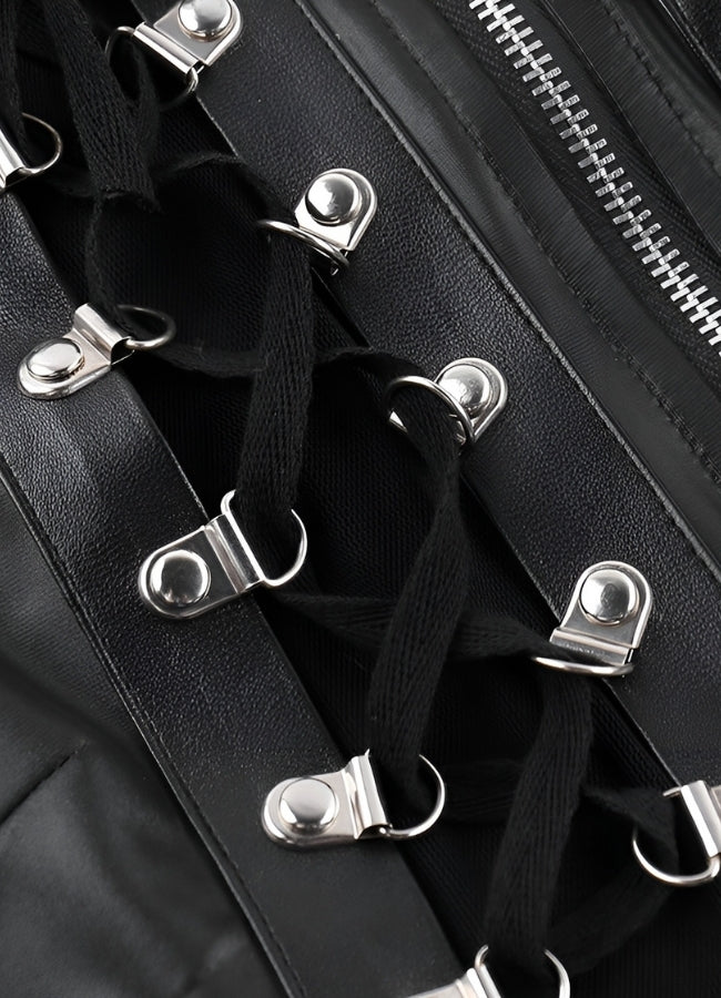 Steampunk Gothic Collar Corset Black / L steampunk-gothic-collar-corset-black