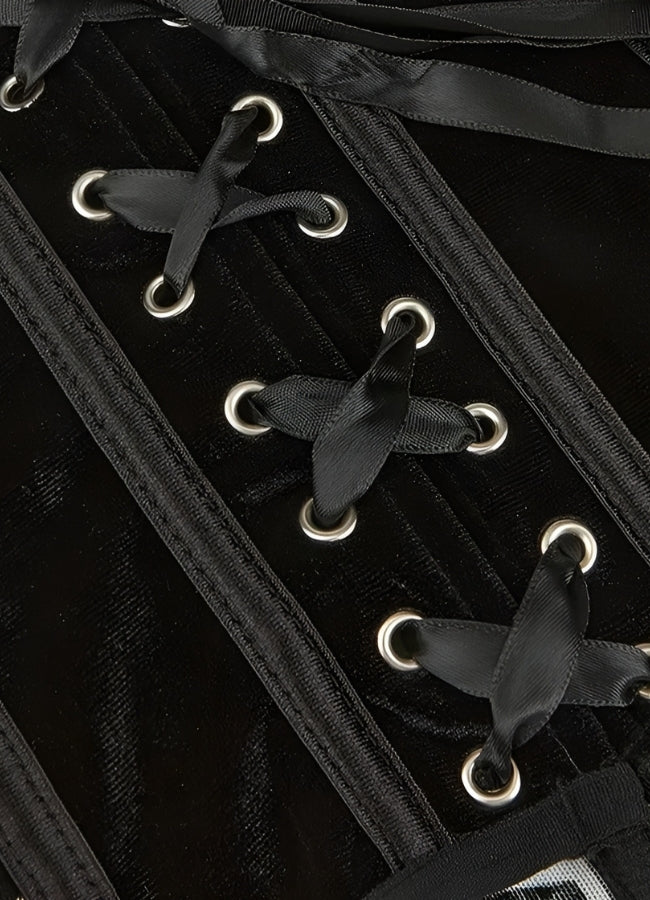 Steampunk Gothic Corset Blouse Black / 2XS steampunk-gothic-corset-blouse-black