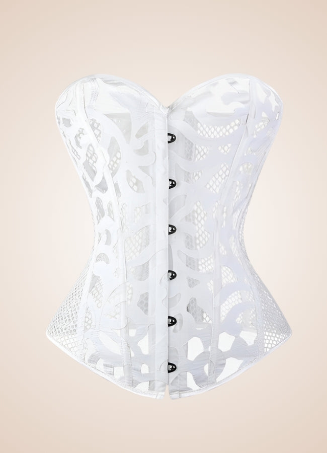 Steampunk Gothic Mesh Corset White / 4XL steampunk-gothic-mesh-corset-white