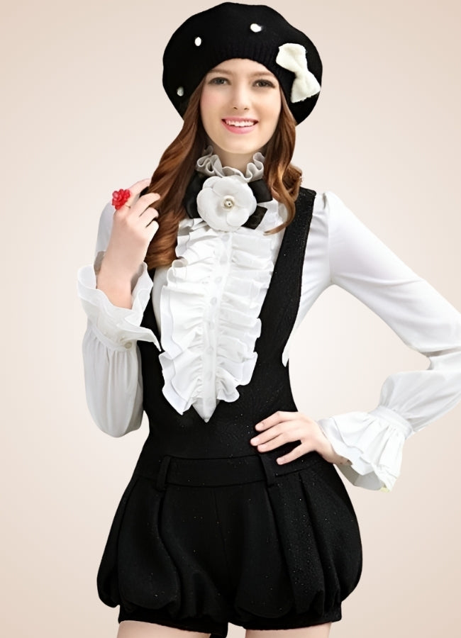 Steampunk High Collar Shirt White / XL steampunk-high-collar-shirt-white