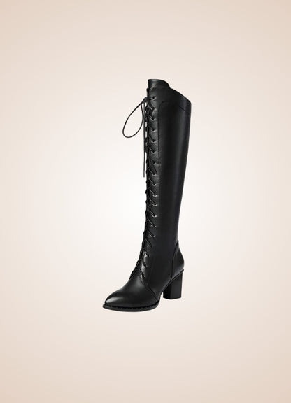 Steampunk High Knee Chunky Boots Black / 11.5 steampunk-high-knee-chunky-boots-black