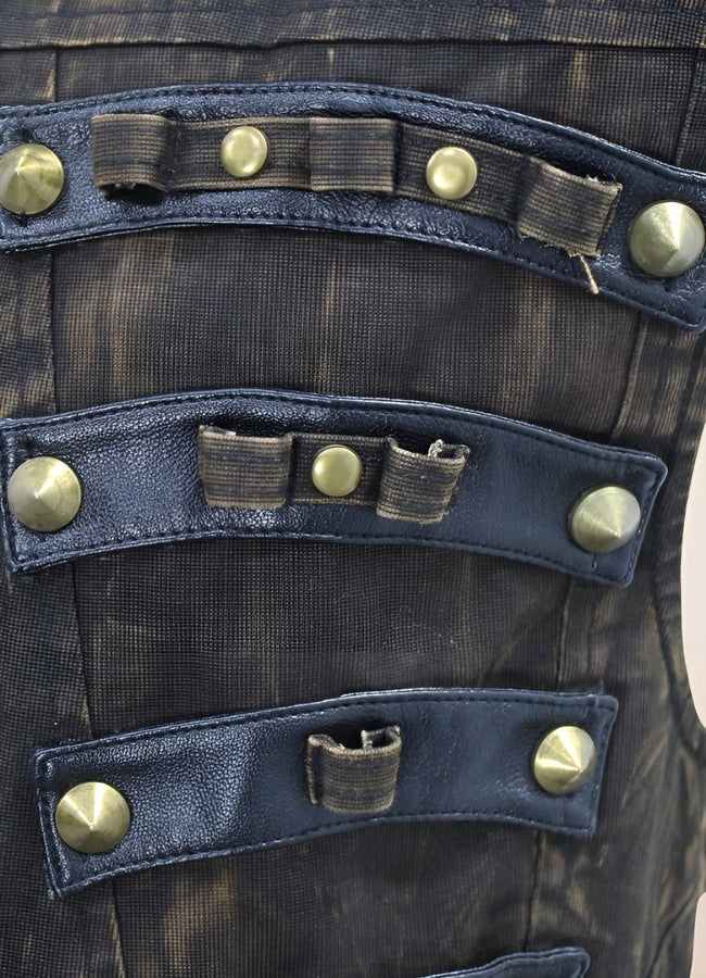 Steampunk High Neck Vest Brown / 3XL steampunk-high-neck-vest-brown