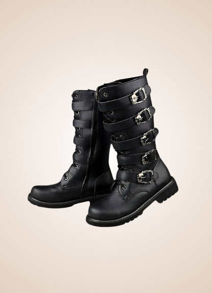 Steampunk Knee High Boots Black / 11.0 steampunk-knee-high-boots-black