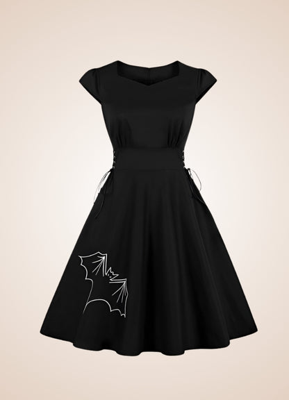 Steampunk Lace Mini Dress Black Bat / XL steampunk-lace-mini-dress-black-bat