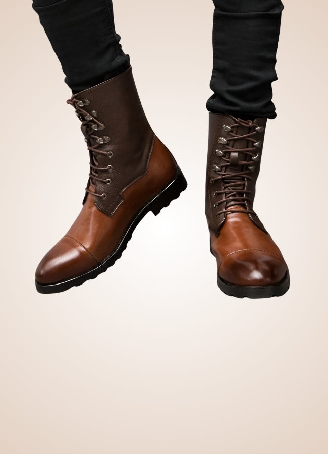 Steampunk Leather Boots Brown / 13.0 steampunk-leather-boots-brown