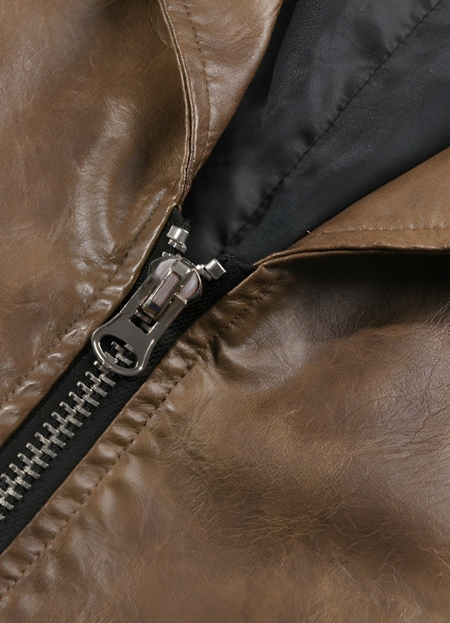 Steampunk Leather Crop Top Jacket Coffee / M steampunk-leather-crop-top-jacket-coffee