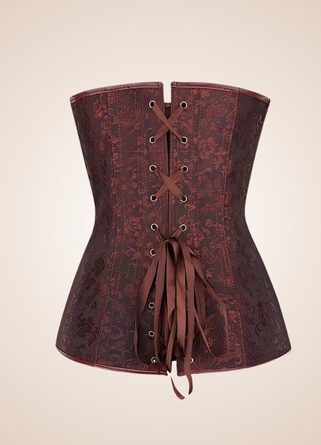 Steampunk Leather Zipper Corset Brown / 4XL steampunk-leather-zipper-corset-brown