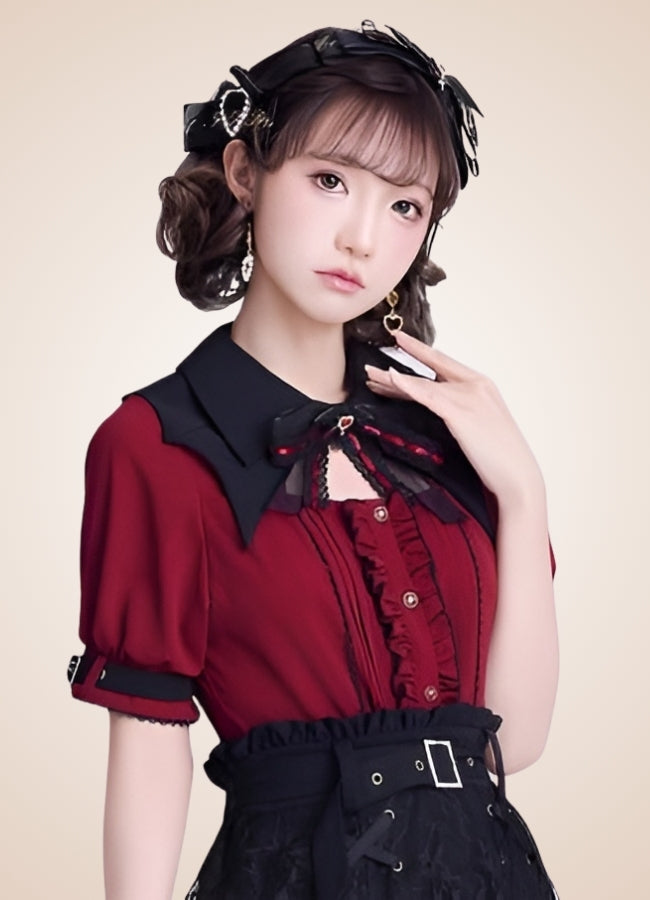 Steampunk Lolita Shirt Red / M steampunk-lolita-shirt-red