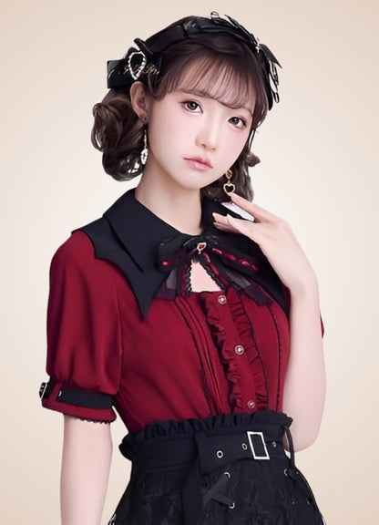 Steampunk Lolita Shirt Red / M steampunk-lolita-shirt-red