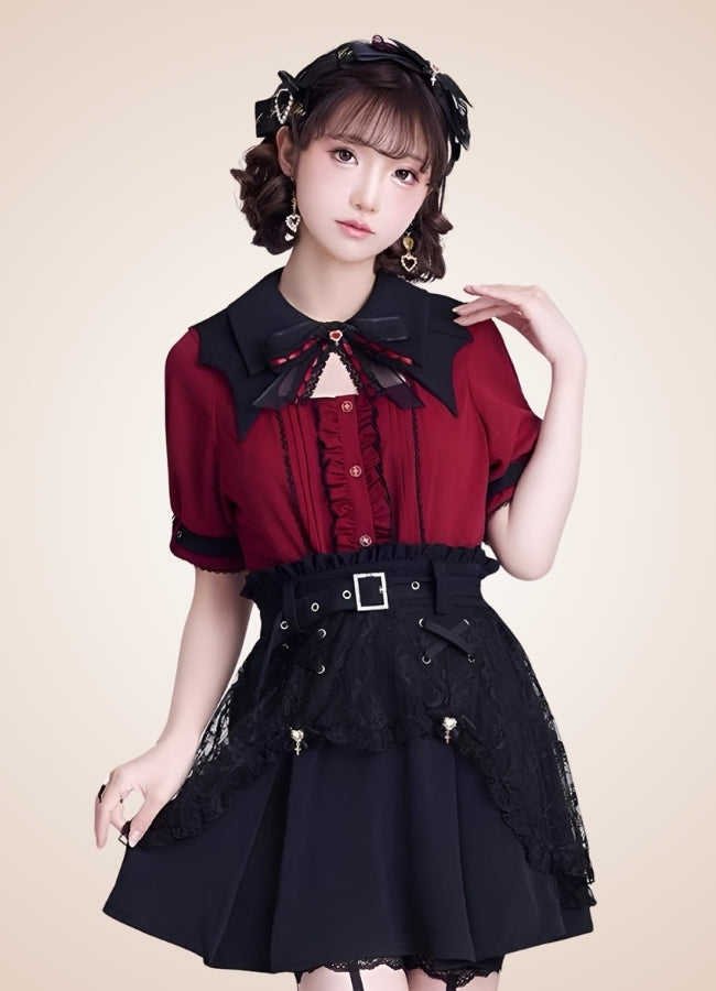 Steampunk Lolita Shirt Red / M steampunk-lolita-shirt-red