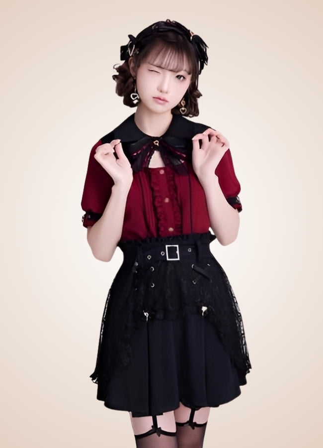 Steampunk Lolita Shirt Red / M steampunk-lolita-shirt-red