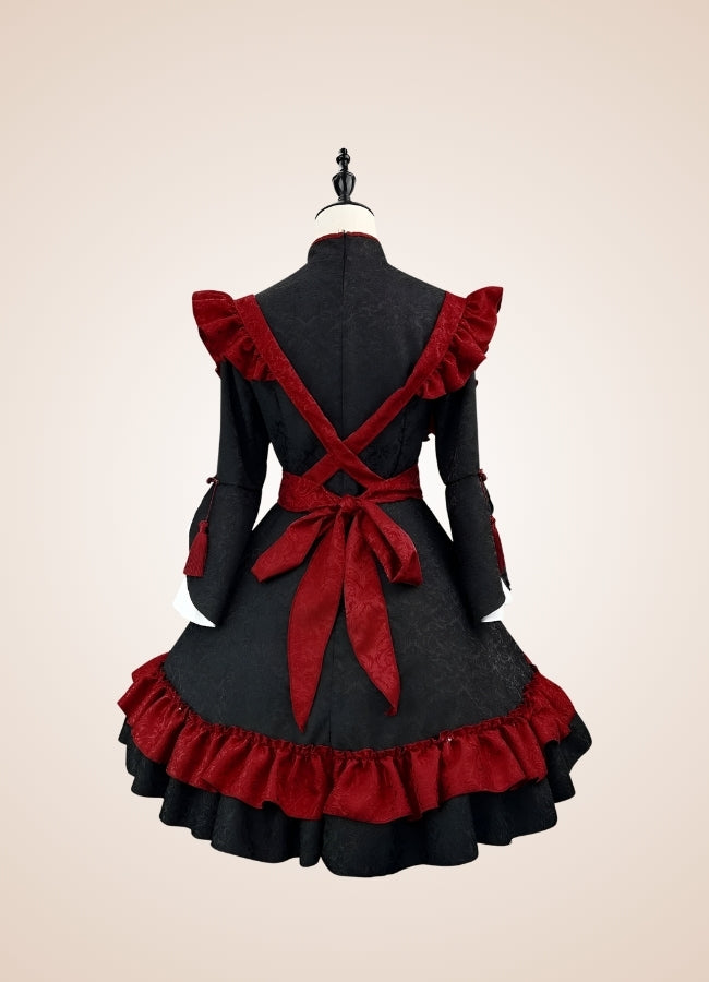 Steampunk Maid Lolita Dress Black / 2XL steampunk-maid-lolita-dress-black