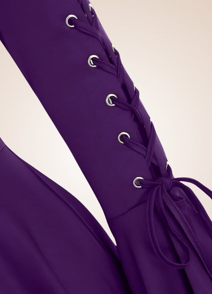 Steampunk Medieval Hooded Dress Purple / XL steampunk-medieval-hooded-dress-purple