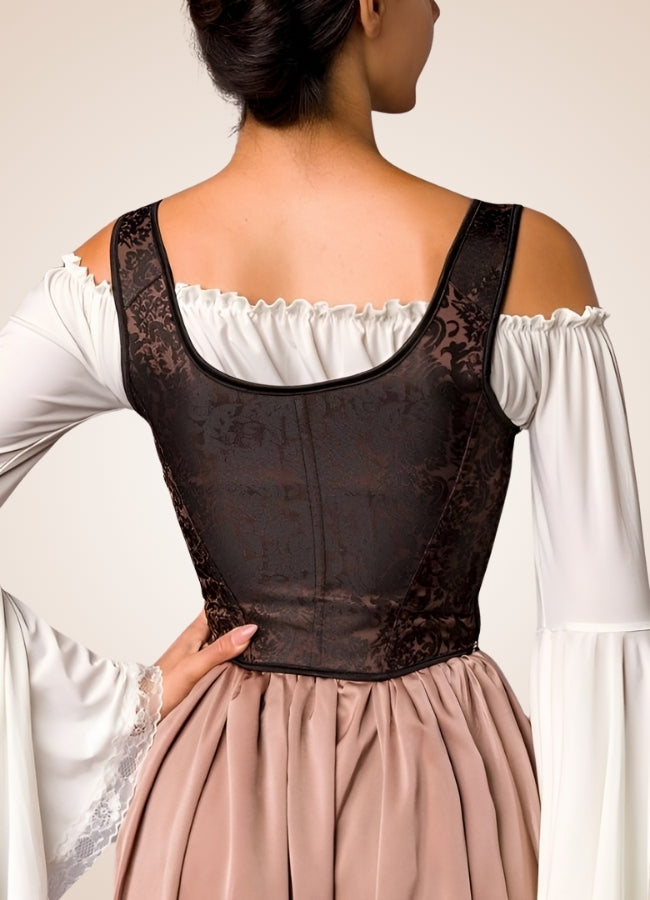 Steampunk Medieval Lace Corset Brown / 5XL steampunk-medieval-lace-corset-brown