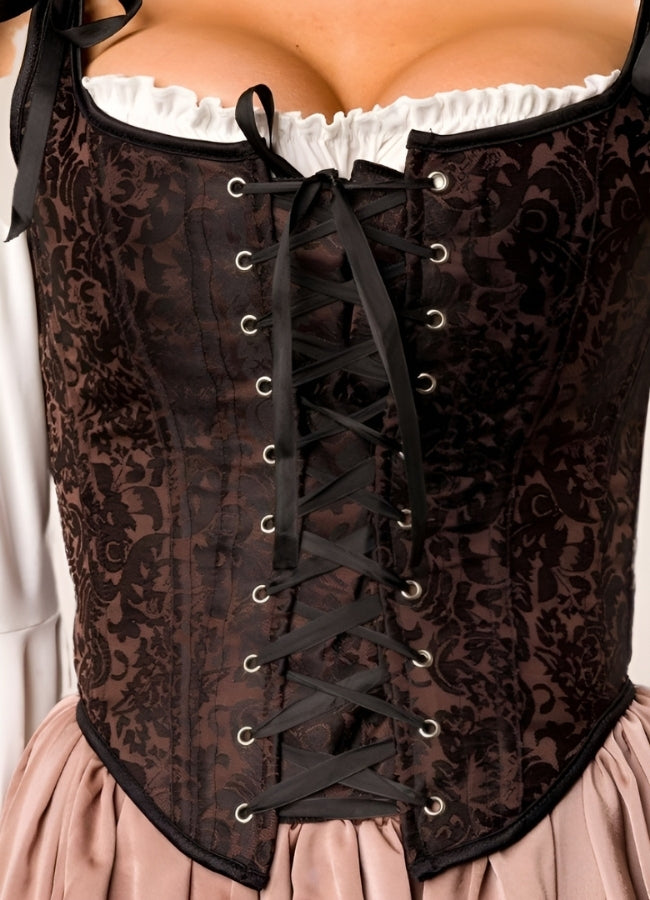 Steampunk Medieval Lace Corset Brown / 5XL steampunk-medieval-lace-corset-brown