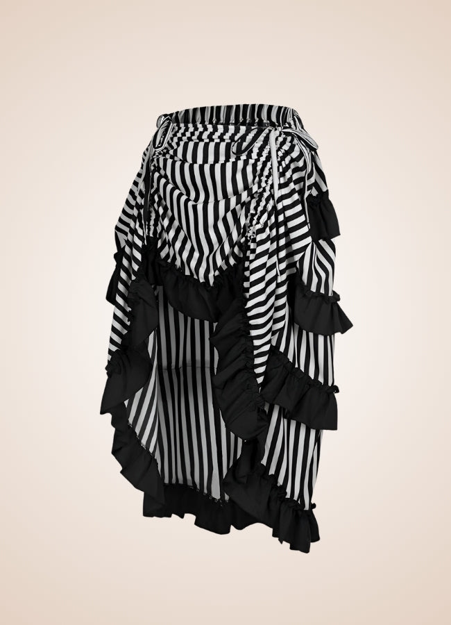 Steampunk Medieval Stripped Skirt Black / XL steampunk-medieval-stripped-skirt-black